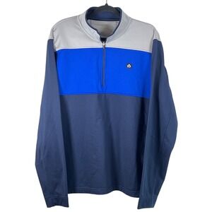 VUGA Men's Blue Gray 1/4 Zip Sweatshirt Sporty‎ Athletic Golf Pullover Large